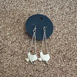 Gold Texas State Dangle Earrings